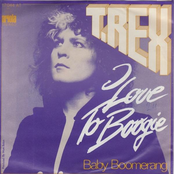 Album cover art for "I Love to Boogie" by T. Rex
