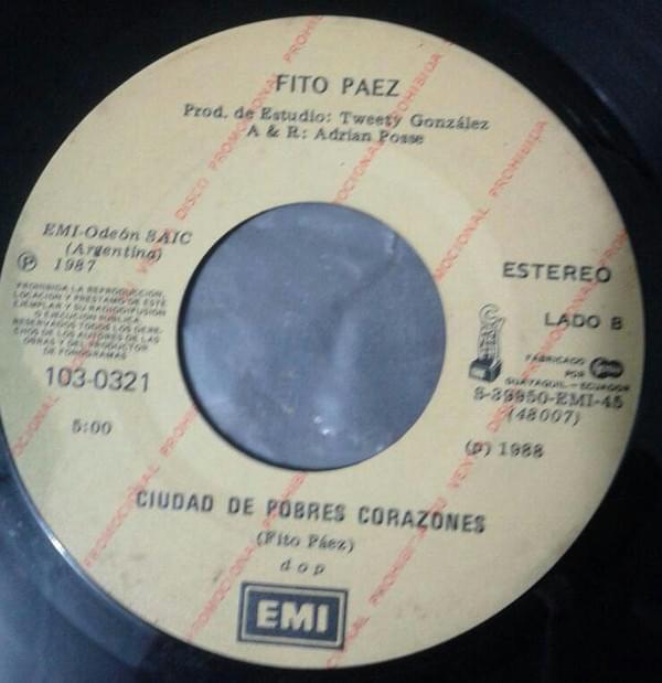 Album cover art for "Ciudad de Pobres Corazones" by Fito Páez
