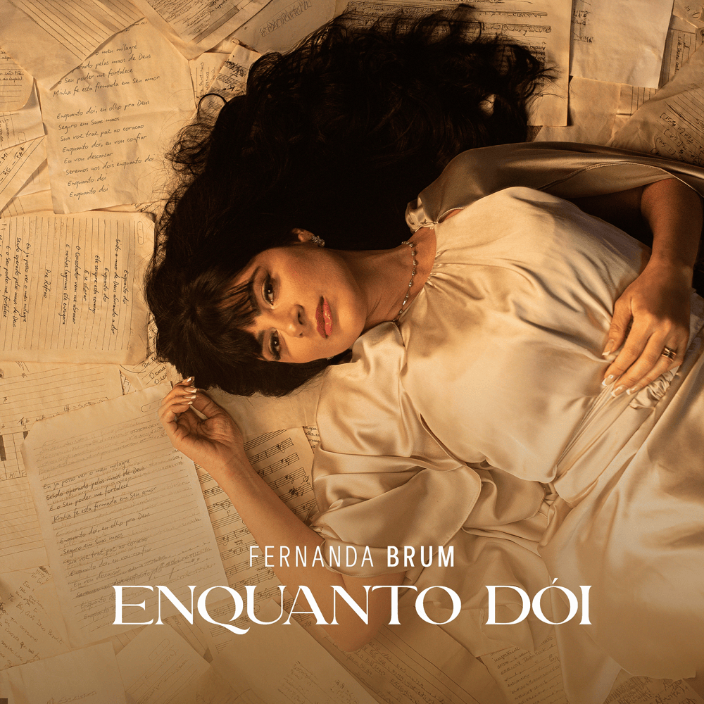 Album cover art for "Enquanto Dói" by Fernanda Brum