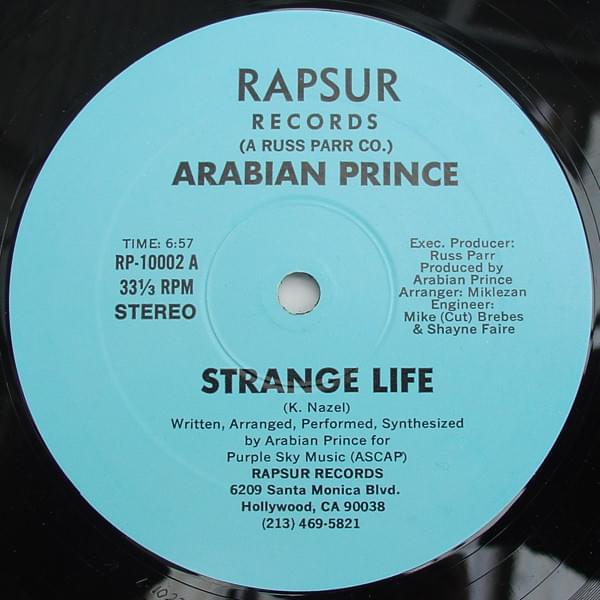 Album cover art for "Strange Life" by Arabian Prince