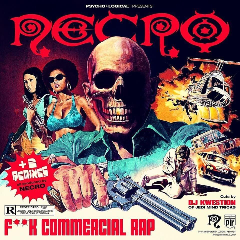 Album cover art for "Fuck Commercial Rap" by Necro
