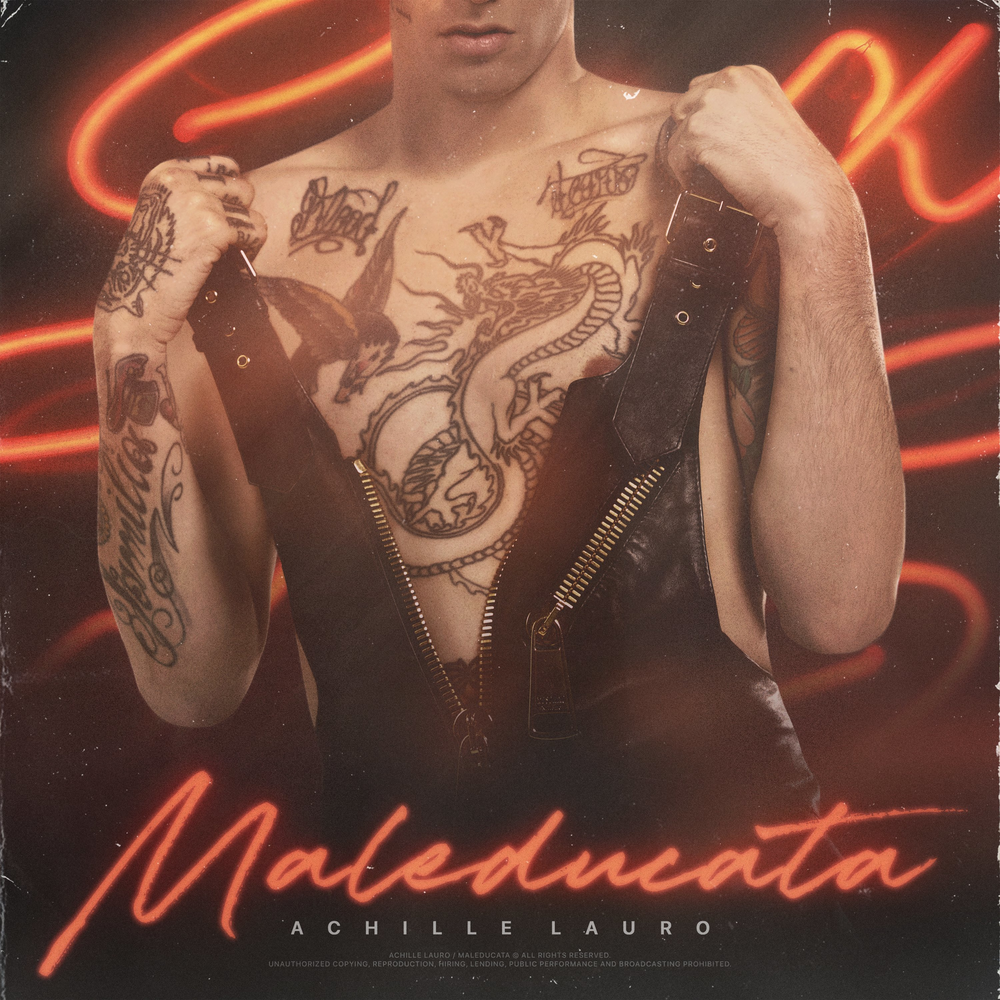 Album cover art for "Maleducata" by Achille Lauro