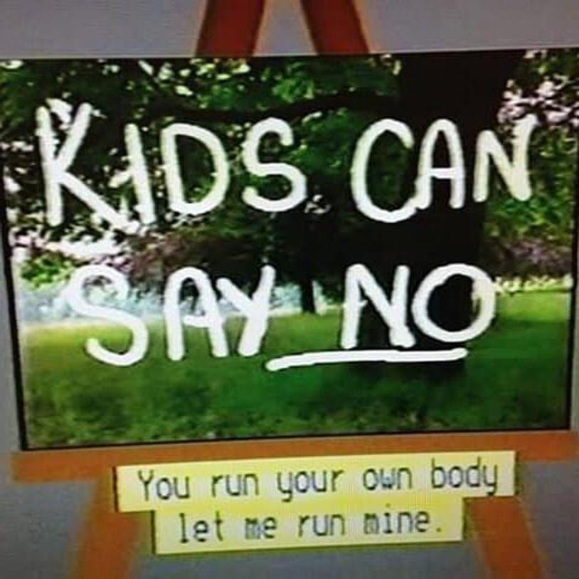 Album cover art for "Kids Can Say No! (video transcript)" by Rolf Harris