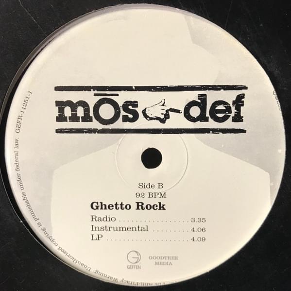 Album cover art for "Ghetto Rock" by Yasiin Bey