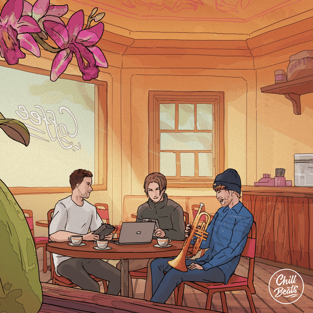 Album cover art for "Vibin in Café" by Zmeyev, Inownlove & Phlocalyst