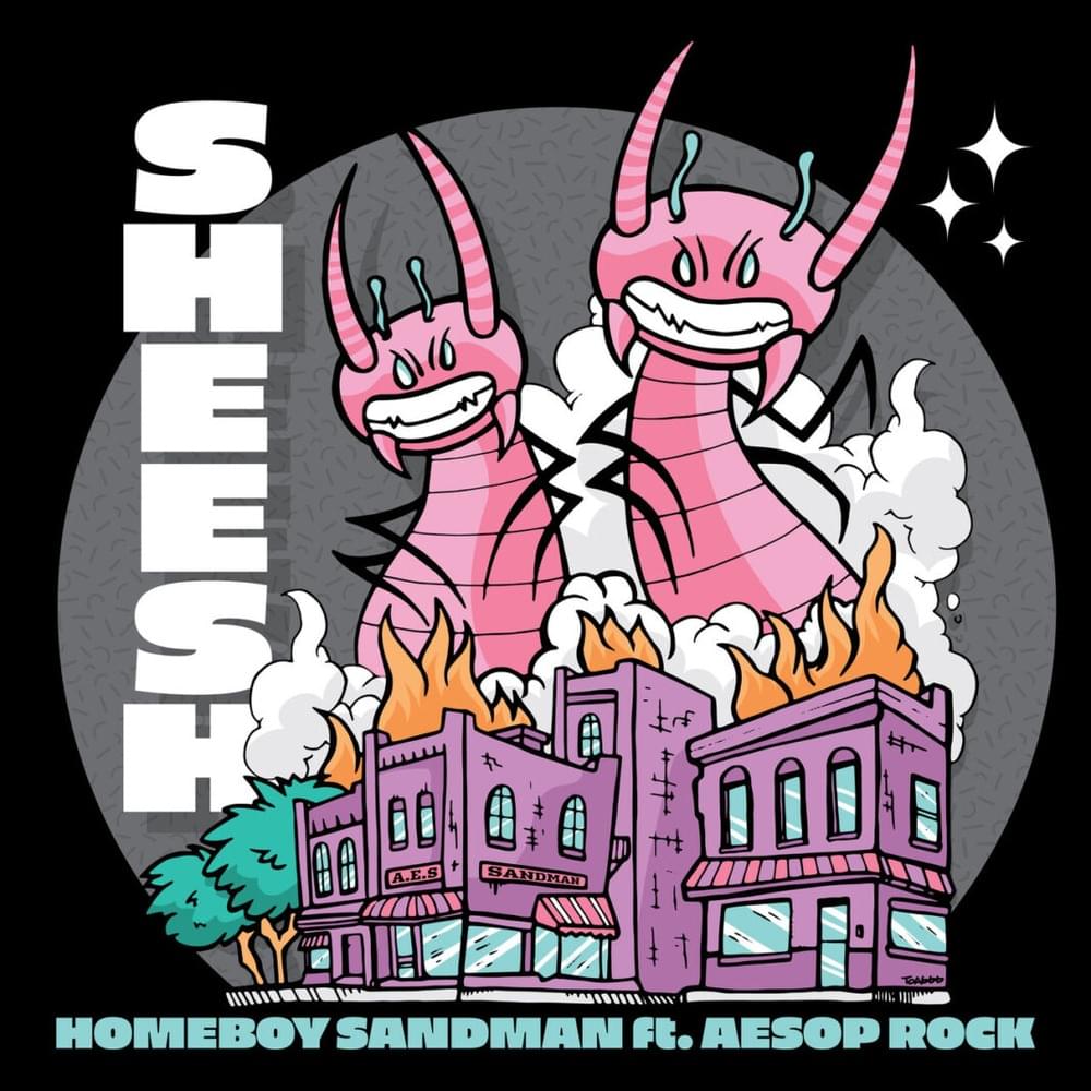 Album cover art for "Sheesh" by Homeboy Sandman & Aesop Rock