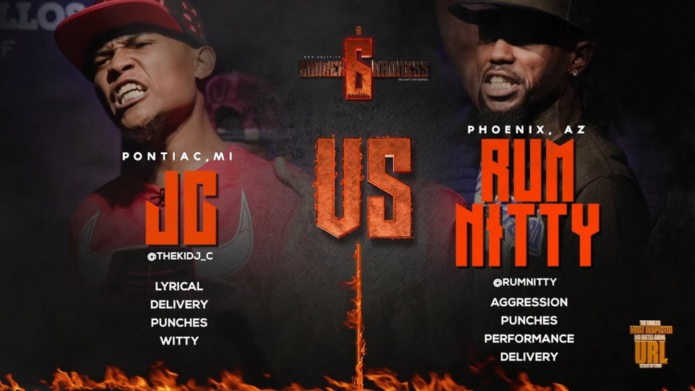 Album cover art for "JC vs. Rum Nitty" by URLtv & JC (Battle Rapper) & Rum Nitty