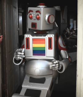 Album cover art for "Gay Robot" by Adam Sandler