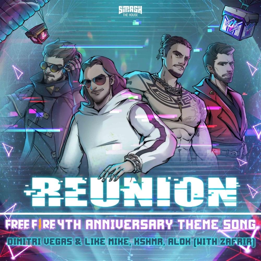 Album cover art for "Reunion" by Dimitri Vegas & Like Mike & Zafrir & Alok