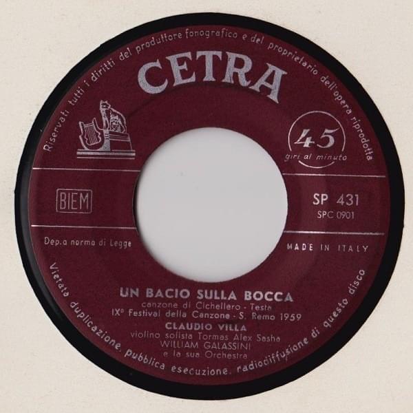 Cover image for Un bacio sulla bocca / Una marcia in Fa