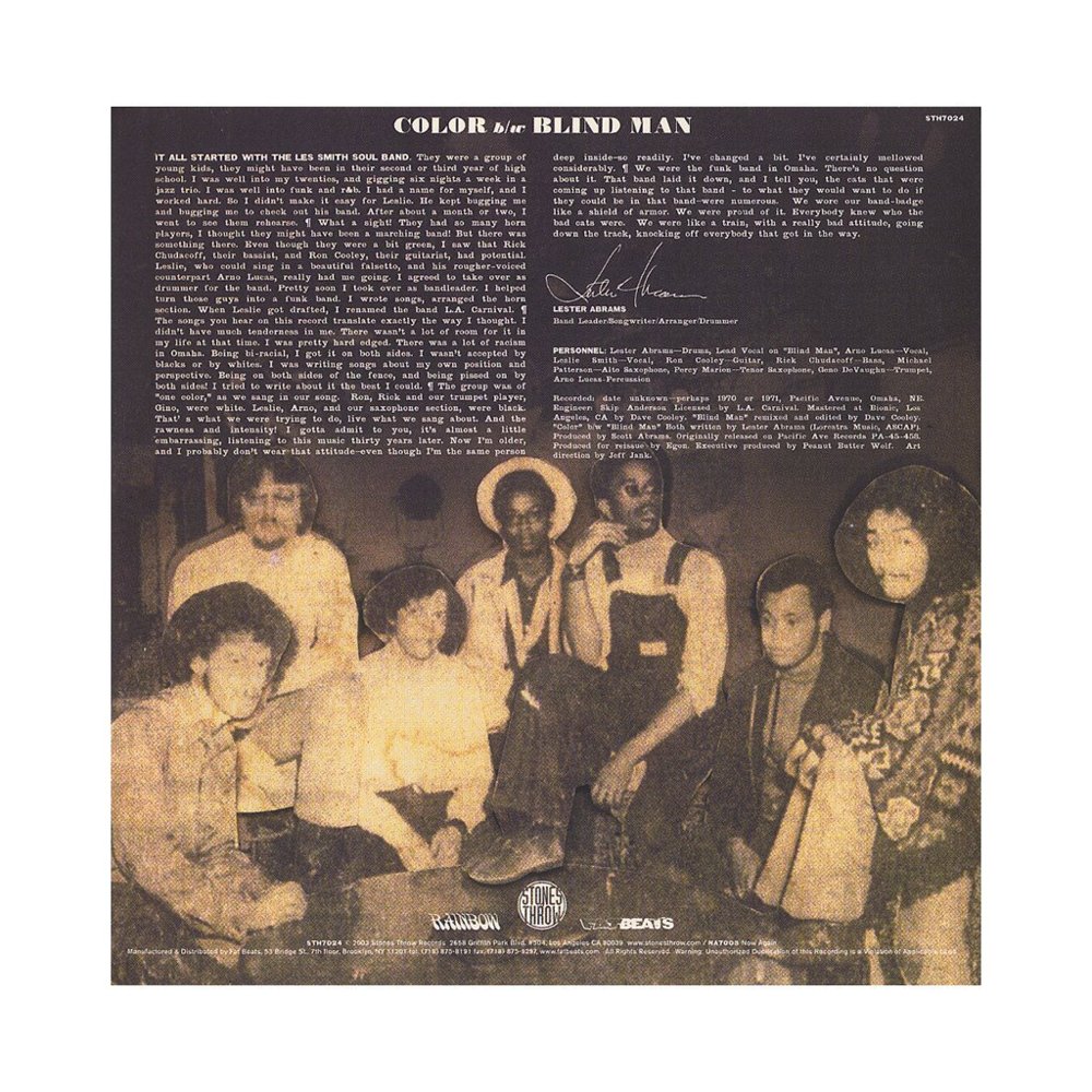 Album cover art for "Blind Man" by L.A. Carnival