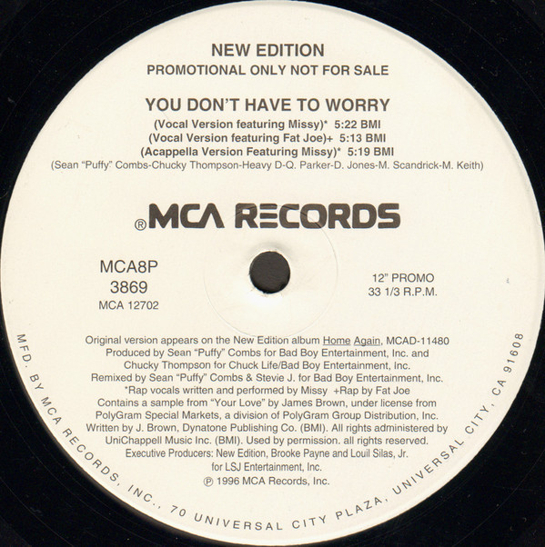 Album cover art for "You Don’t Have to Worry [Vocal Version]" by New Edition & Missy Elliott