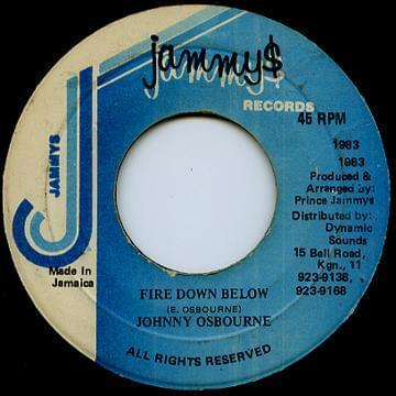 Album cover art for "Fire Down Below" by Johnny Osbourne