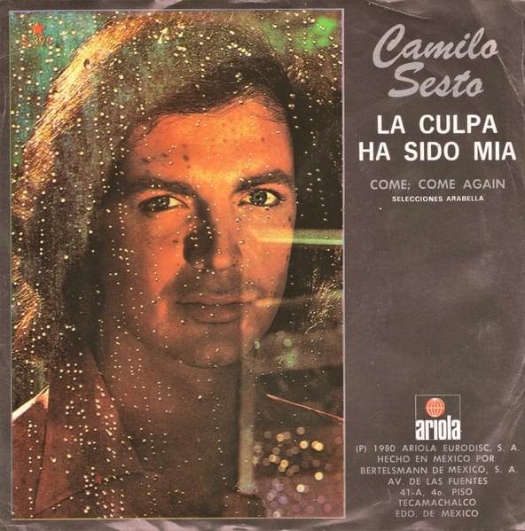 Album cover art for "La Culpa Ha Sido Mía" by Camilo Sesto