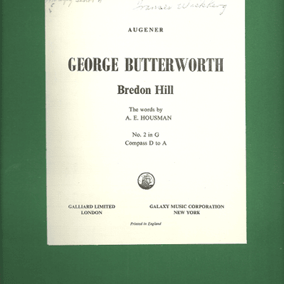 With rue my heart is laden by George Butterworth