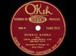 Album cover art for "Muskrat Ramble" by Louis Armstrong & His Hot Five