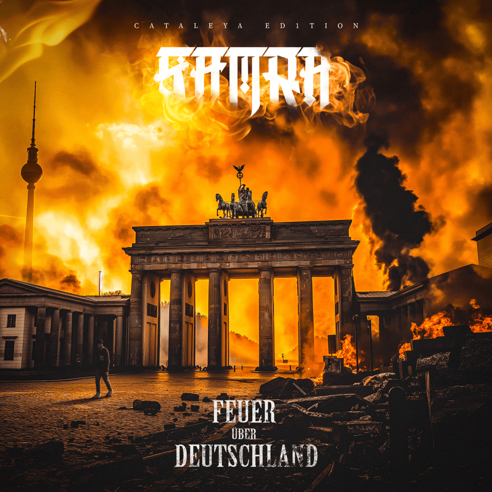 Album cover art for "Feuer über Deutschland" by Samra