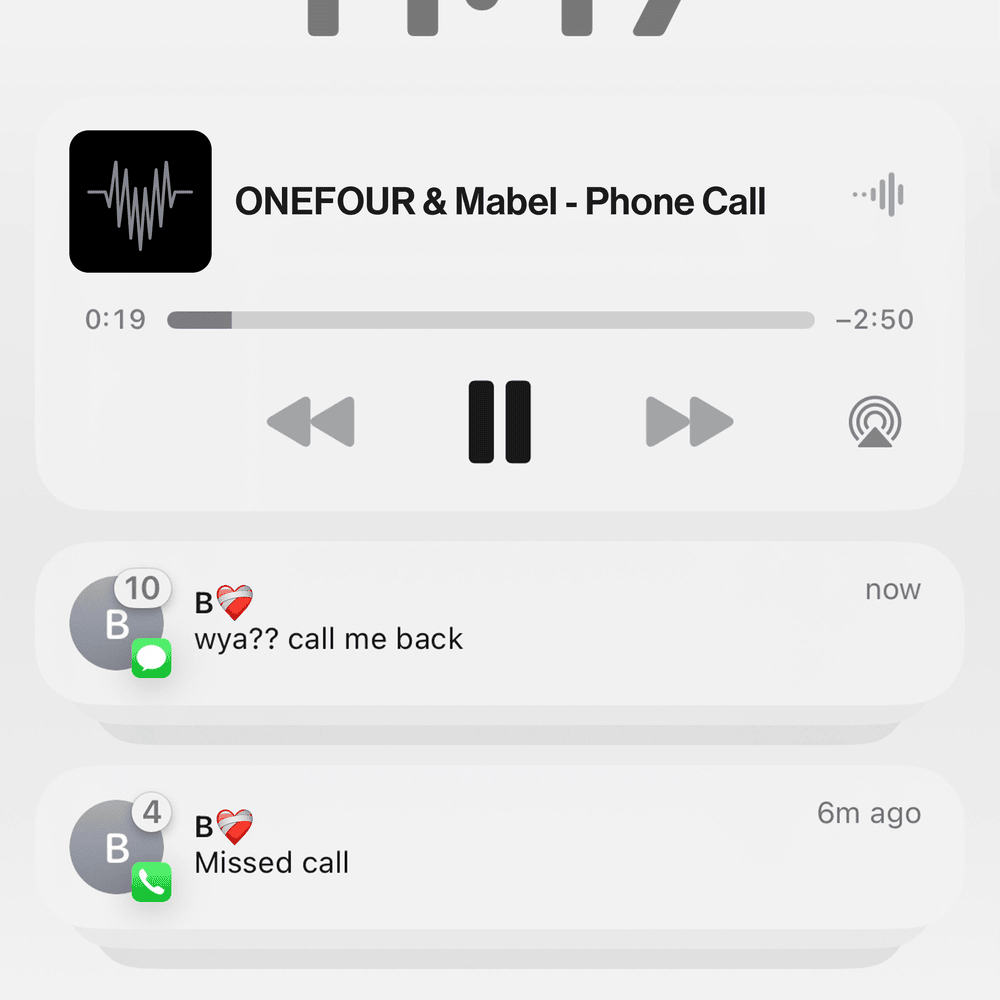 Album cover art for "PHONE CALL" by ONEFOUR