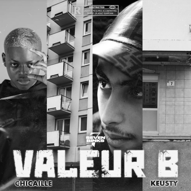Album cover art for "Valeurs B" by Seven Binks & Chicaille Argenté & Keusty