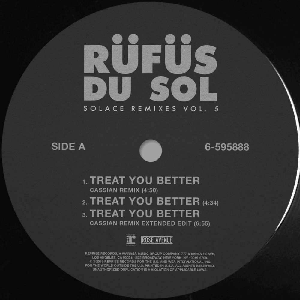 Album cover art for "Treat You Better (Cassian Remix)" by RÜFÜS DU SOL