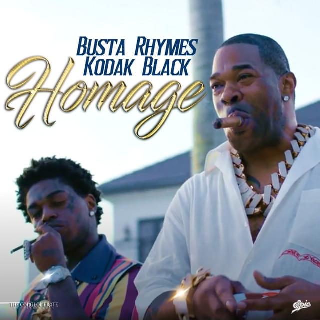 Album cover art for "HOMAGE (Sped Up)" by Busta Rhymes & Kodak Black