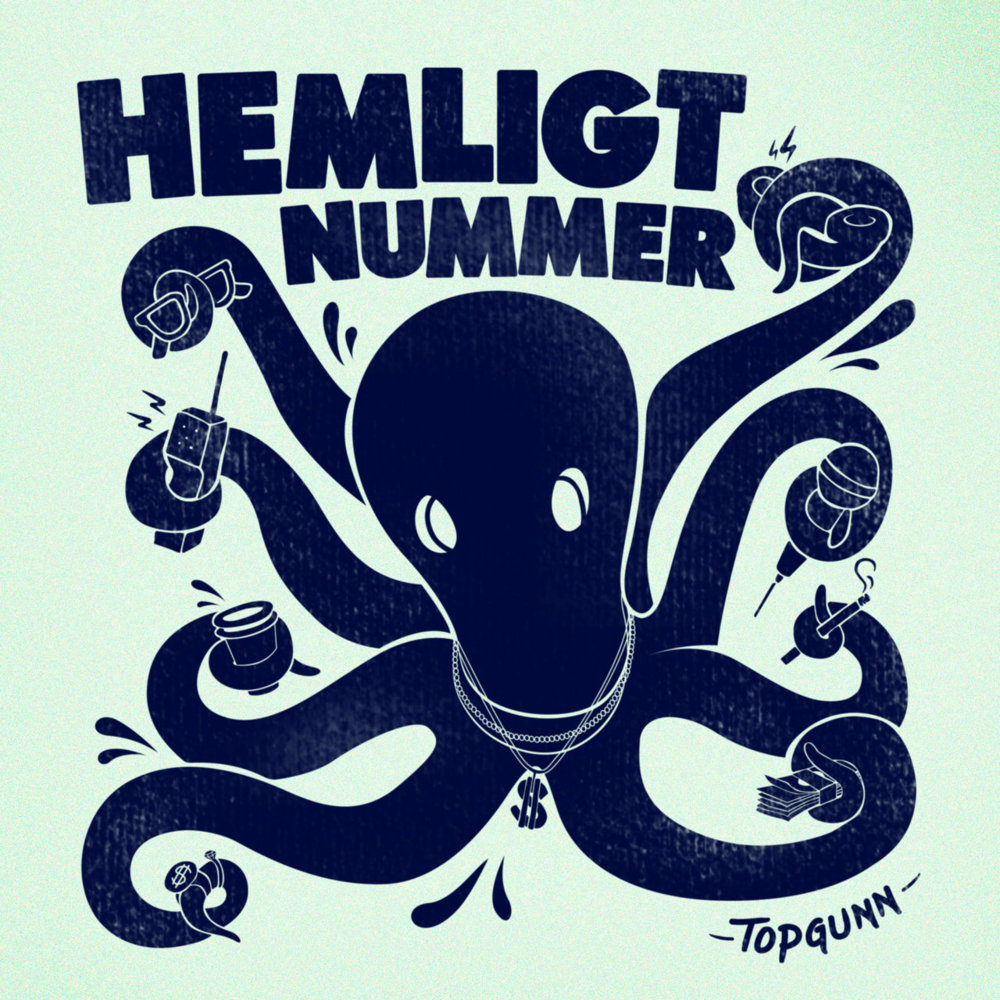 Album cover art for "Hemligt Nummer" by TopGunn
