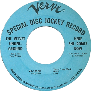Album cover art for "Here She Comes Now" by The Velvet Underground
