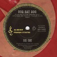 Album cover art for "Dog Eat Dog" by AC/DC