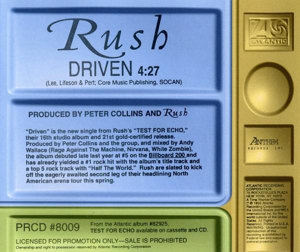Album cover art for "Driven" by Rush