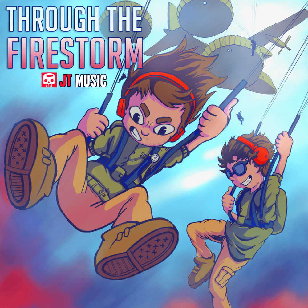 Album cover art for "Through The Firestorm" by JT Music & Andrea Storm Kaden & Miracle of Sound