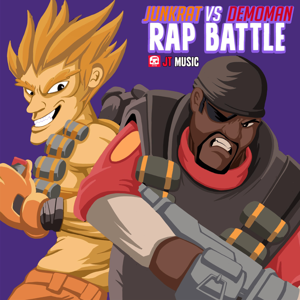 Album cover art for "Junkrat vs Demoman Rap Battle" by JT Music