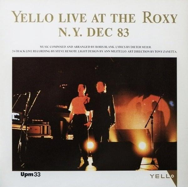 Album cover art for "Live at the Roxy" by Yello
