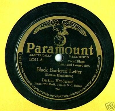 Album cover art for "Black Bordered Letter" by Bertha Henderson