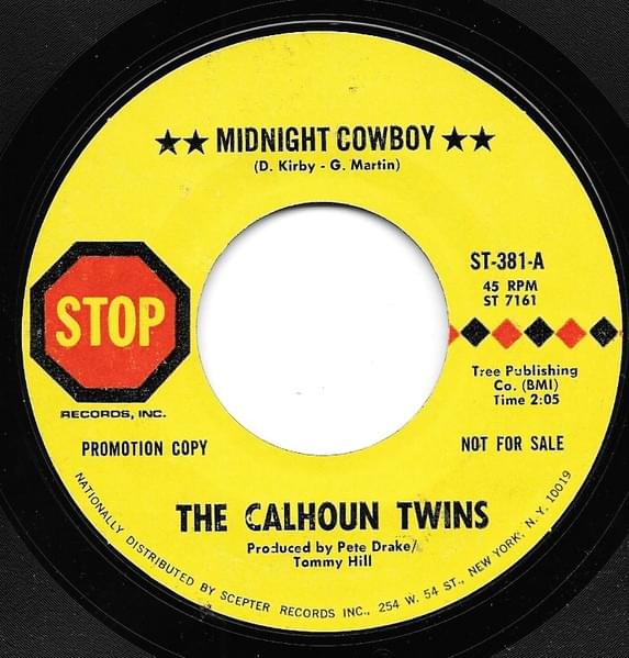 Album cover art for "Midnight Cowboy" by Calhoun Twins
