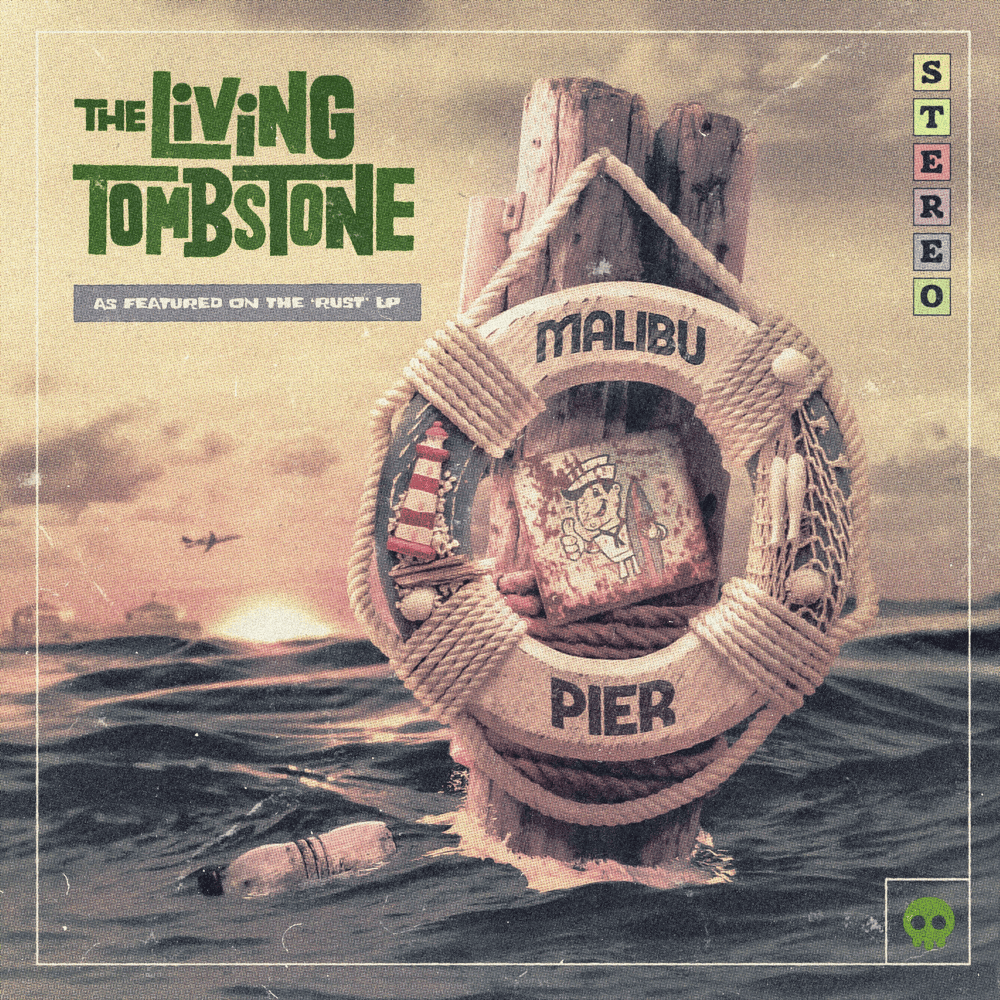 Album cover art for "Malibu Pier" by The Living Tombstone