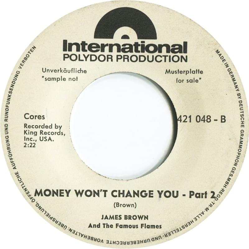 Album cover art for "Money Won’t Change You (Part 2)" by James Brown & The Famous Flames