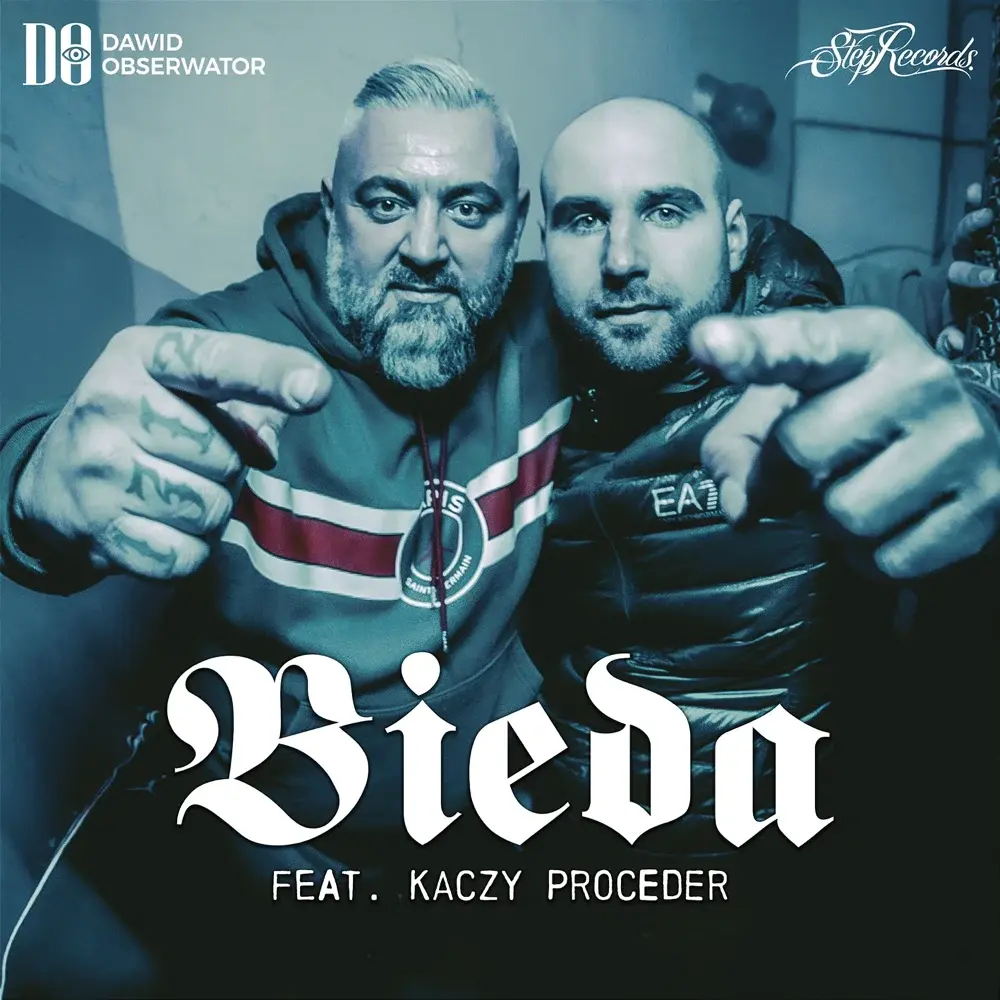 Album cover art for "Bieda" by Dawid Obserwator & Kaczy