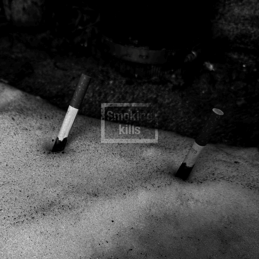 Album cover art for "SMOKING KILLS" by BLCKK