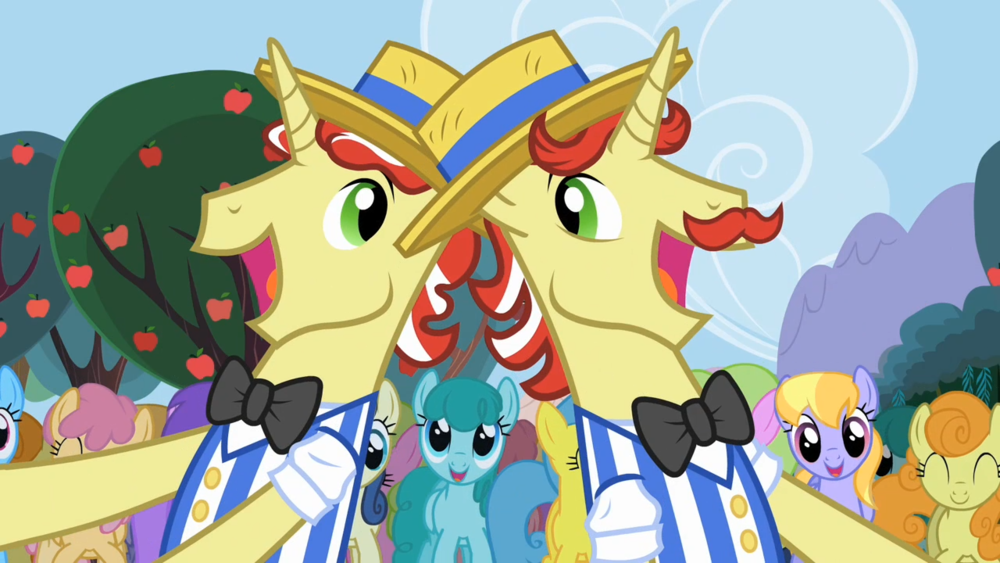 Album cover art for "The Flim Flam Cider Song" by Flim, Flam & Granny Smith & Tabitha St. Germain & Scott McNeil & Sam Vincent