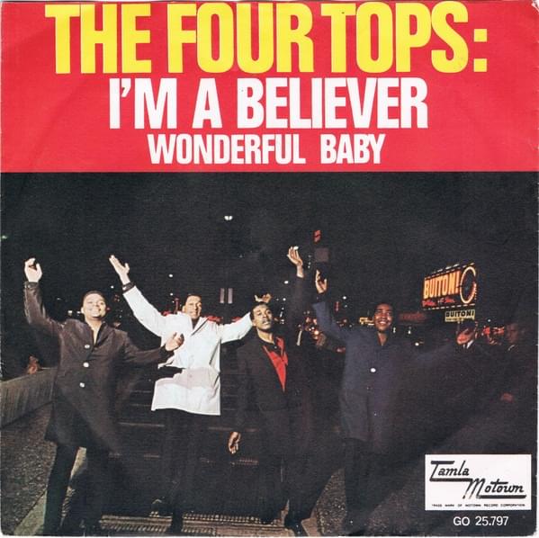 Album cover art for "I’m a Believer" by The Four Tops