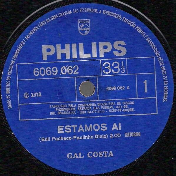 Album cover art for "Estamos Ai" by Gal Costa