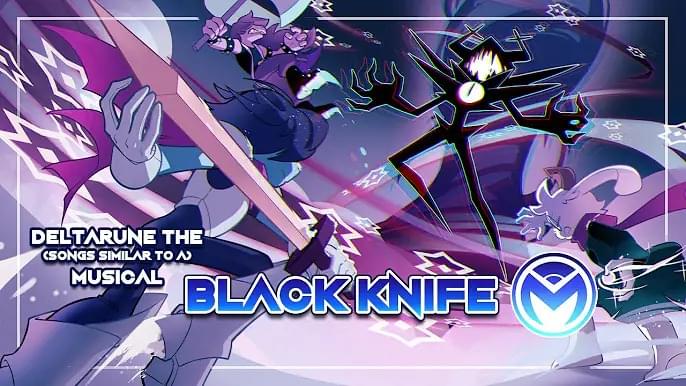 Album cover art for "Black Knife" by Man on the Internet & Shyner