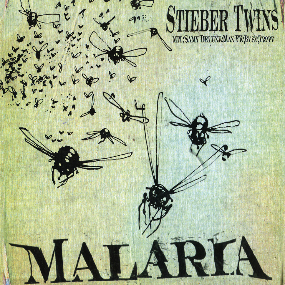 Album cover art for "Malaria" by Stieber Twins & Max Herre & Samy Deluxe