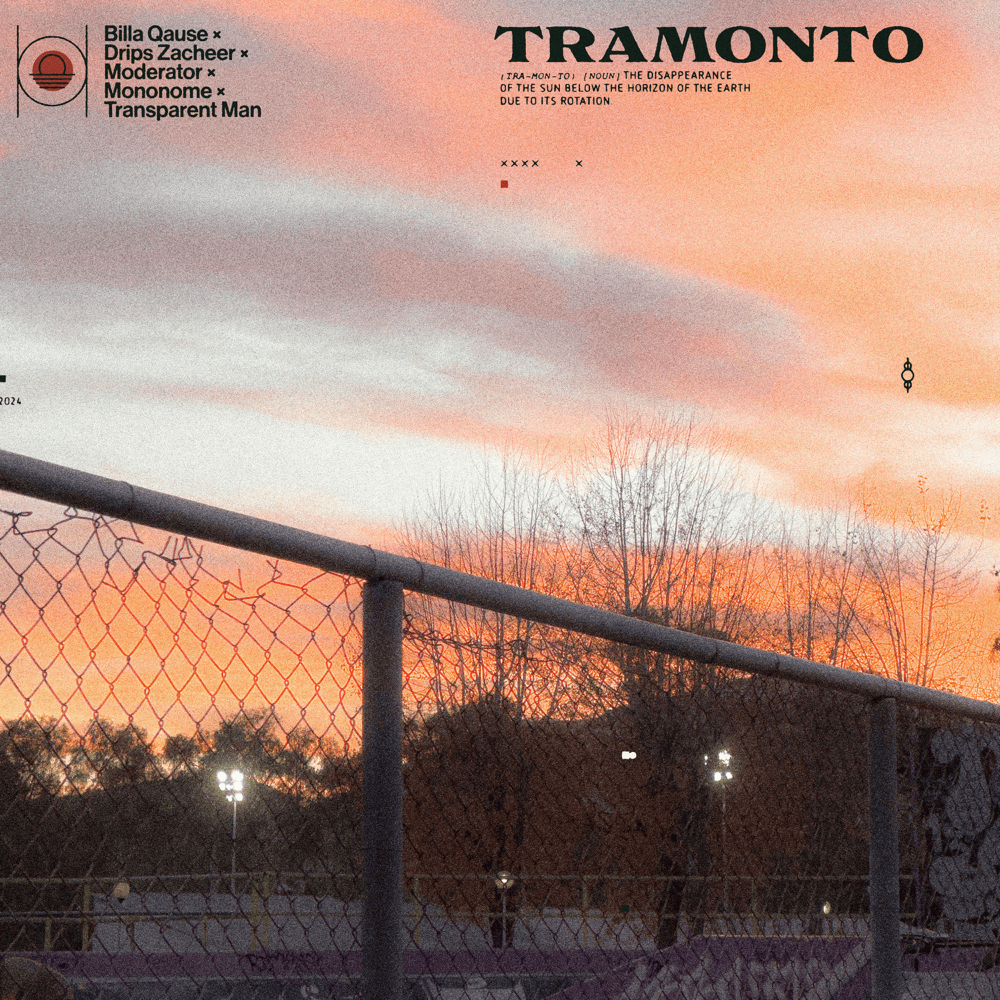Album cover art for "Tramonto" by Moderator & Drips Zacheer & Mononome