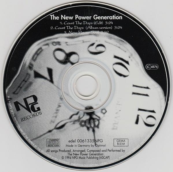 Album cover art for "Count the Days" by The New Power Generation