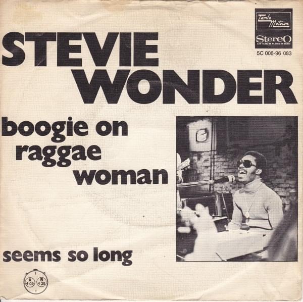 Album cover art for "Boogie On Reggae Woman (Single Version)" by Stevie Wonder