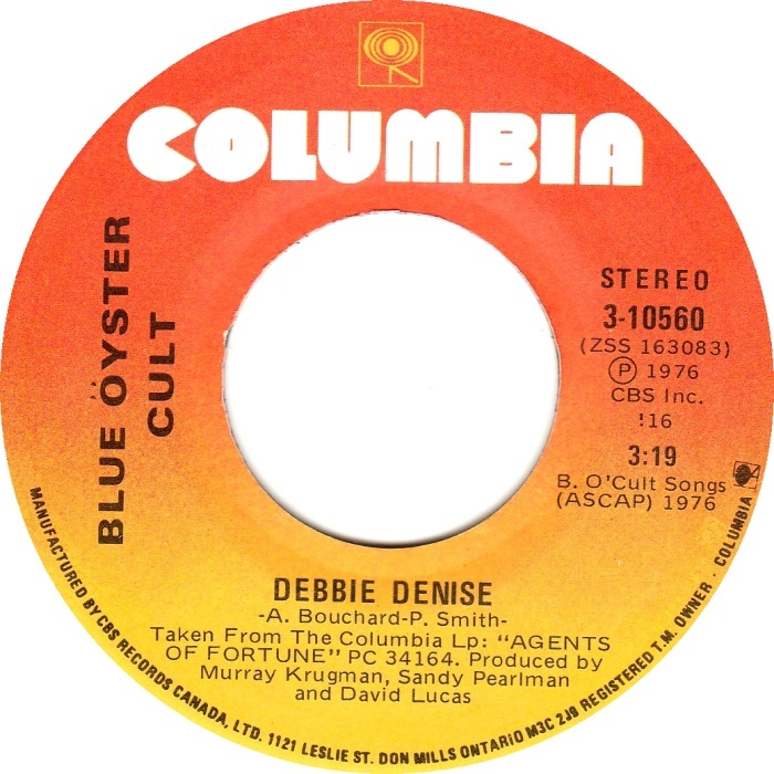 Album cover art for "Debbie Denise" by Blue Öyster Cult