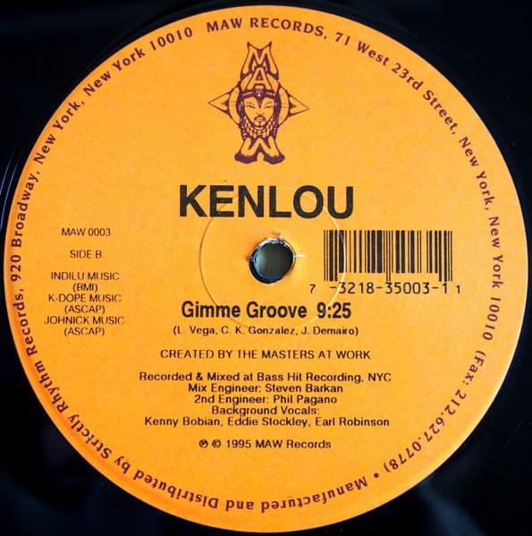 Album cover art for "Gimme Groove" by Kenlou