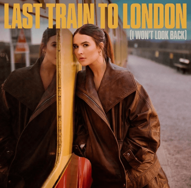 Album cover art for "Last Train To London (I Won’t Look Back)" by Mimi Webb