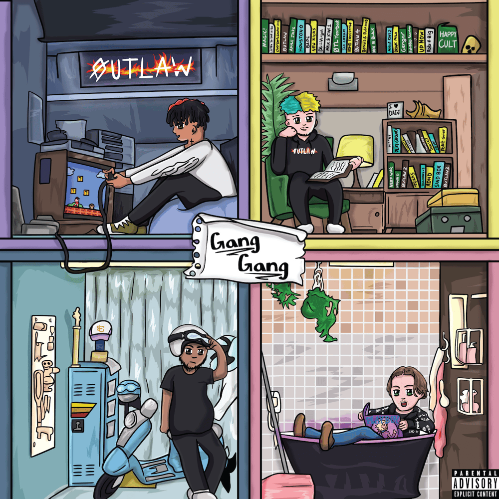 Album cover art for "GANG GANG" by Sad Frosty